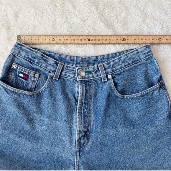 VTG 90s Y2K Tommy Hilfiger Women Blue Triple T Jeans Classic Retro Western - Picture 6 of 10